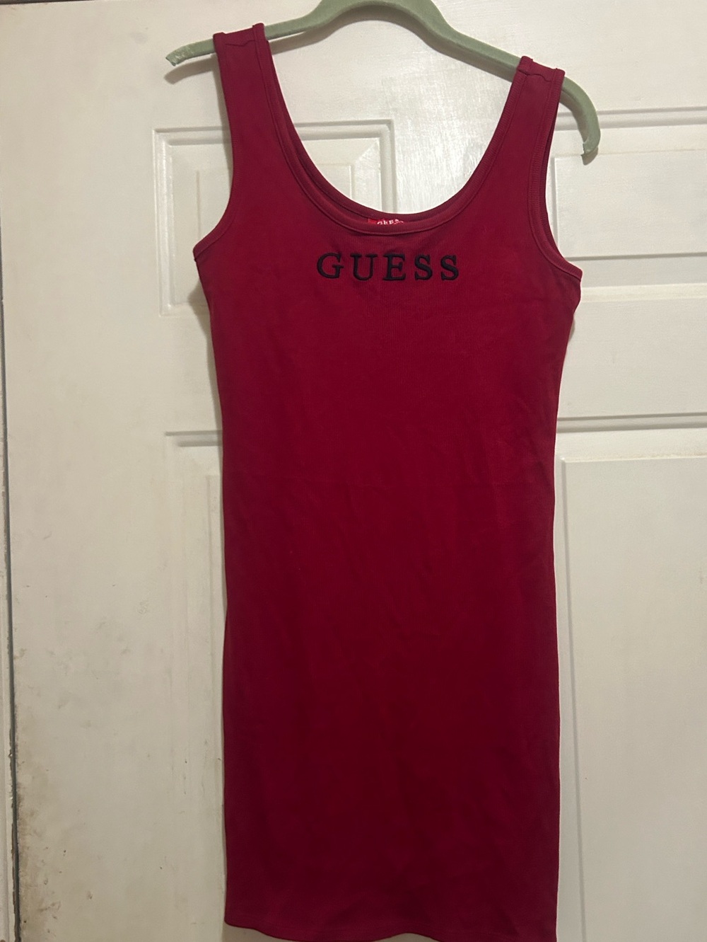 GUESS Wine Red Slim Ribbed Tank Dress! - Picture 4 of 4